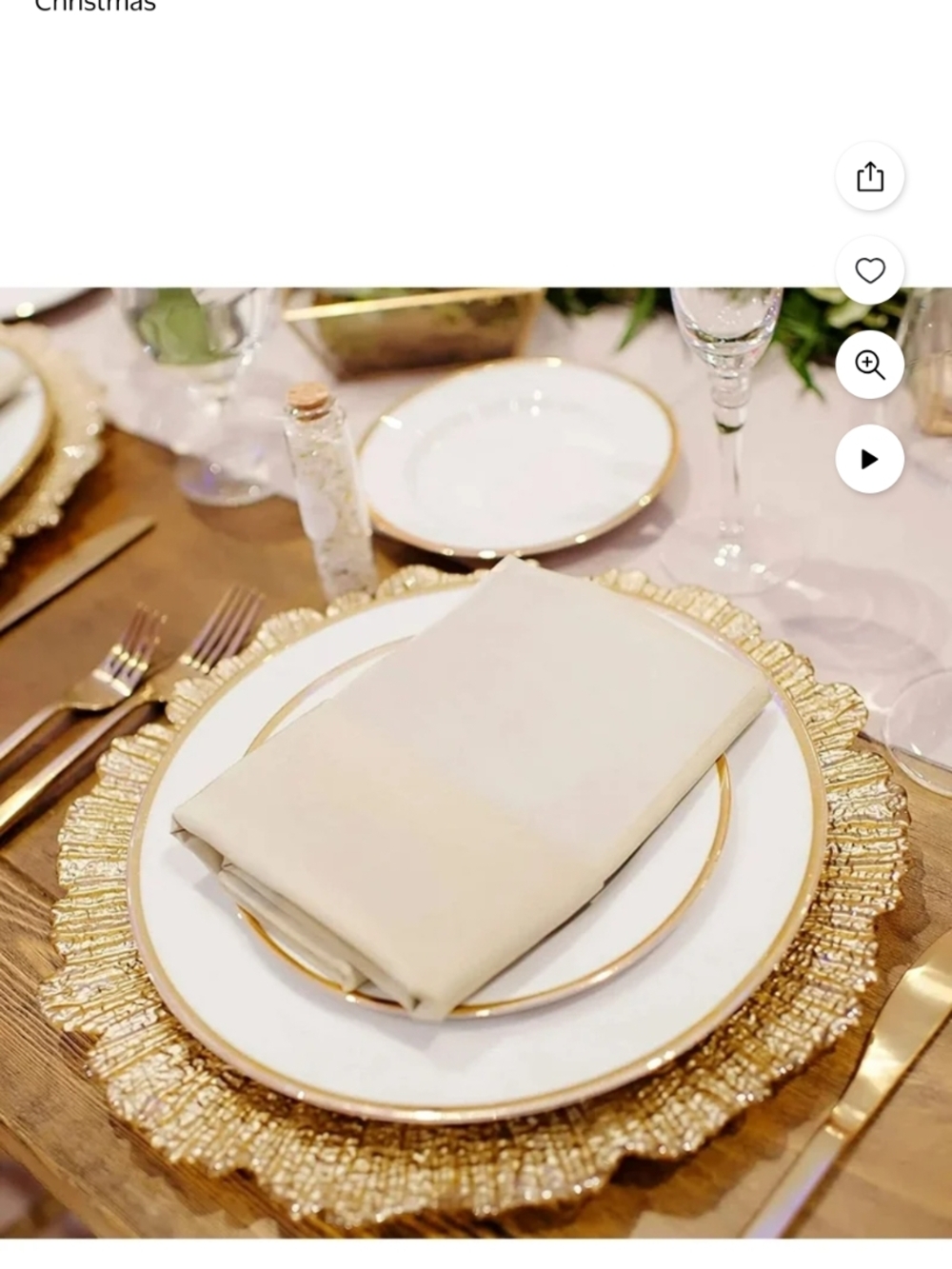 New 6 Gold Round Charger Plate Decor Pieces - Pack of 6